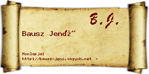 Bausz Jenő névjegykártya