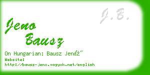 jeno bausz business card